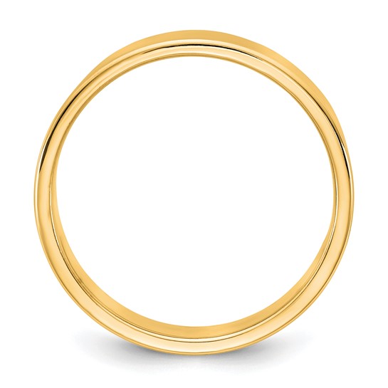 14K Yellow Gold 5.5mm Flat Wedding Band For Her and Him