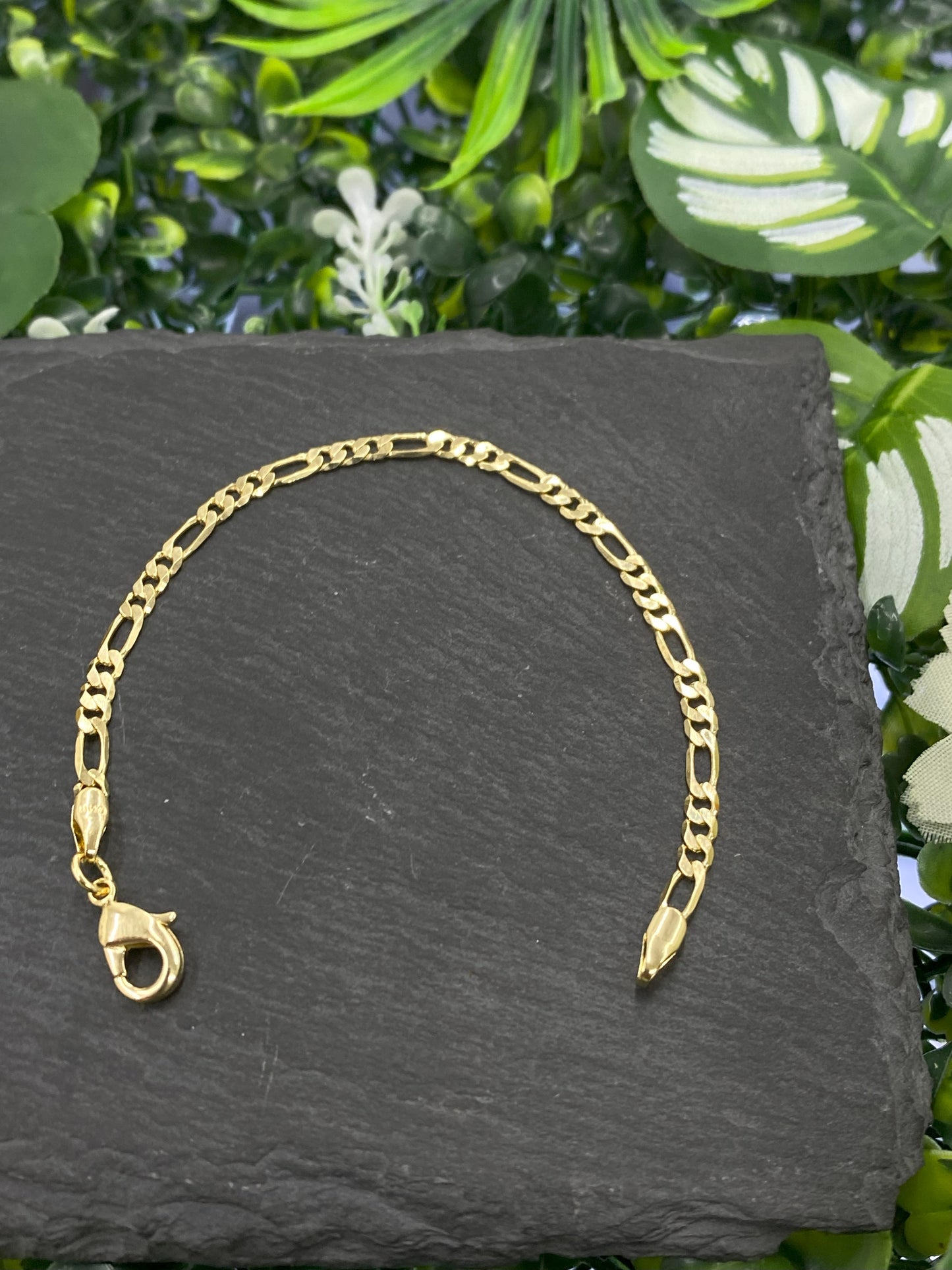 Figaro Bracelet Gold Filled 5.75" For Gifts Birthday Elegant Fashion