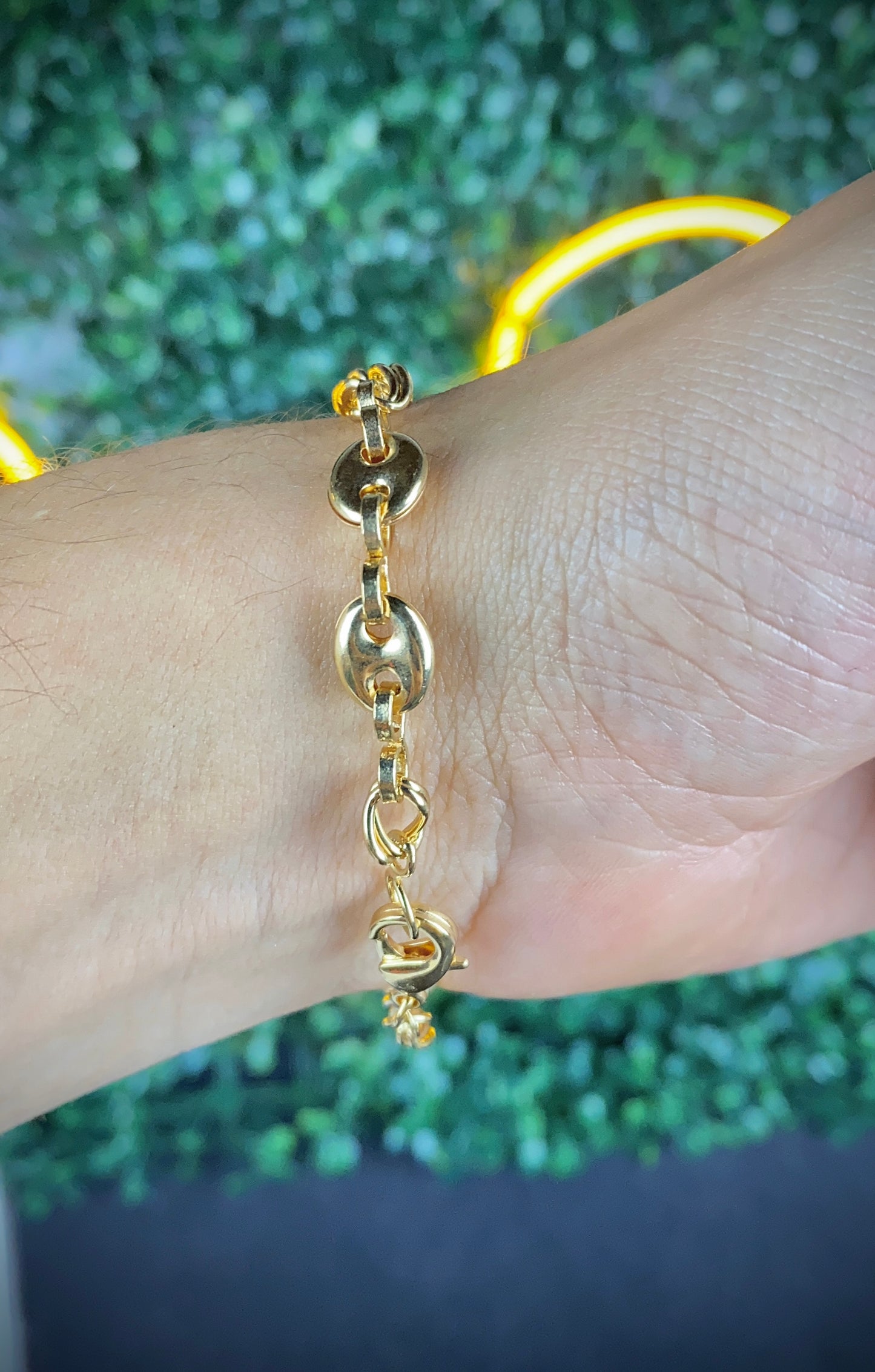 Womens Minimalist Anchor Link Chain Bracelet 7.75" Gold Filled