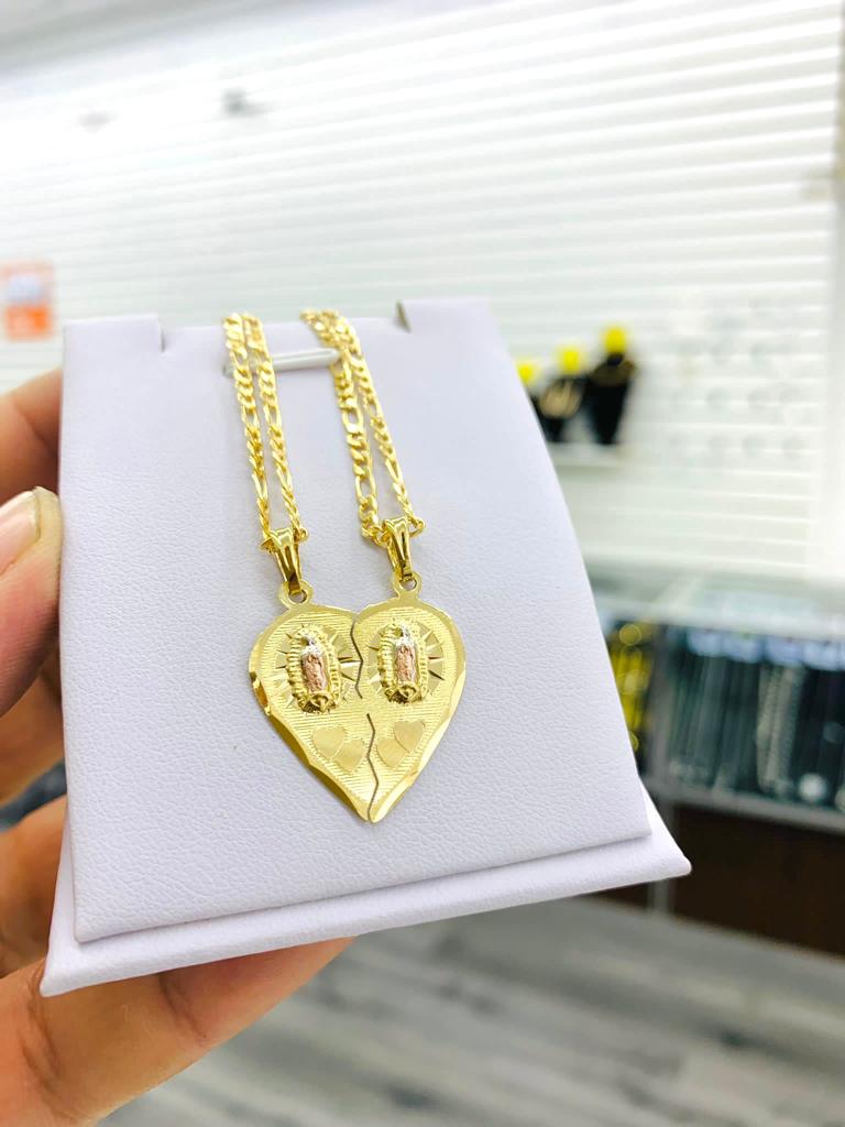 Our Lady of Guadalupe Necklace Figaro Chain for Womens Mens Protection Religious Mothers Day 24x22