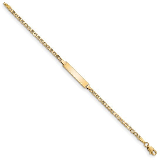 Baby ID Bracelet Mariner Link 5.5" 1.74g 4.5mm 14K Yellow Gold Kids Childrens Boys Girls