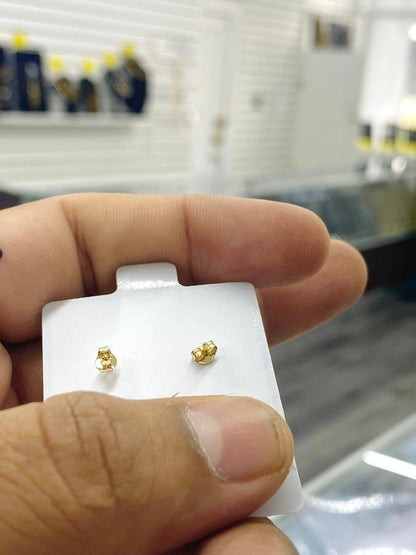 10K Yellow Gold Ball Earrings 2mm for Baby Girls Jewelry Push back Fancy Stud Earrings