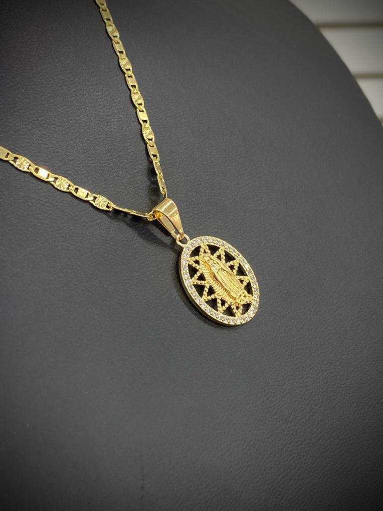 CZ Our Lady of Guadalupe Necklace Valentino Chain Dainty Gifts Catholics