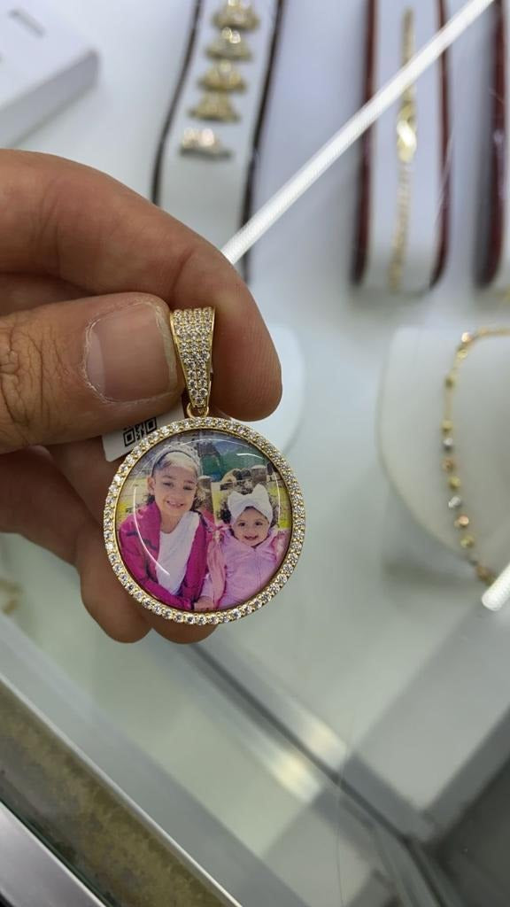 10K Yellow Gold Picture Charm Pendant Personalized Jewelry