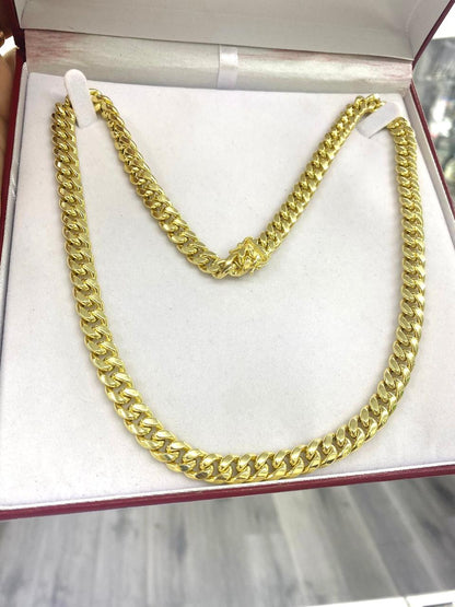 Mens Curb Chain 14K Solid Yellow Gold 20" 22" 24" 8.5mm Necklace