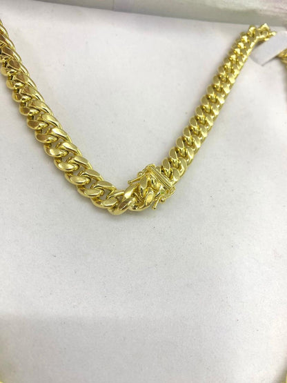 Mens Curb Chain 14K Solid Yellow Gold 20" 22" 24" 8.5mm Necklace