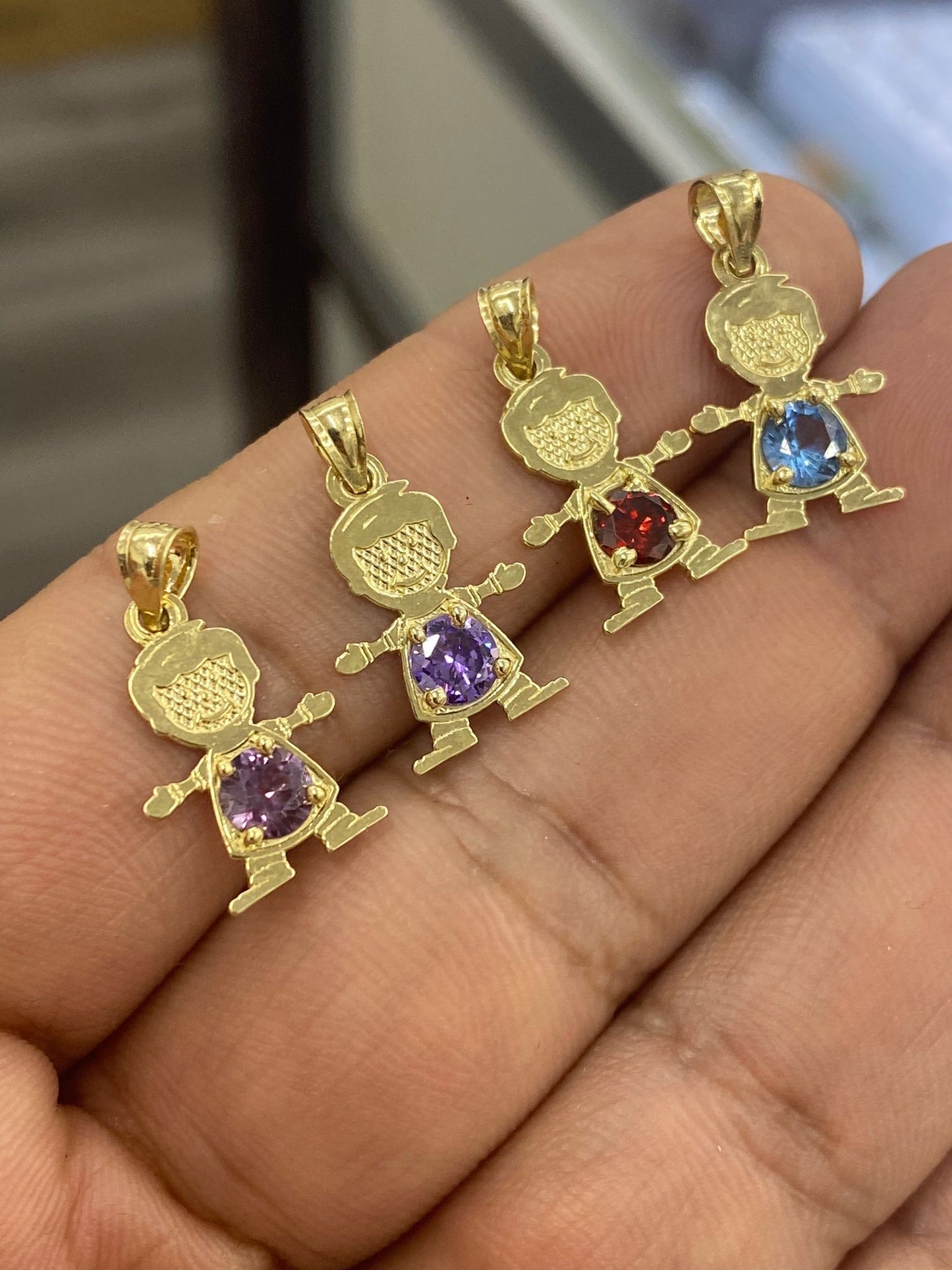 LITTLE BOYS 14K Yellow Gold Pendant for Womens Moms Gifts Mothers Day Birthstones