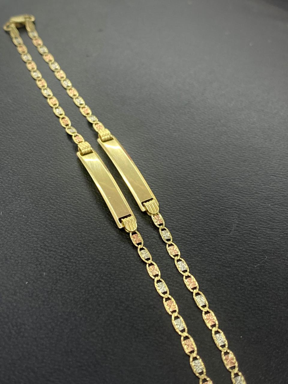 10K Real Gold ID Baby Bracelet 5.5" Valentino Chain Jewelry Personalized Newborn