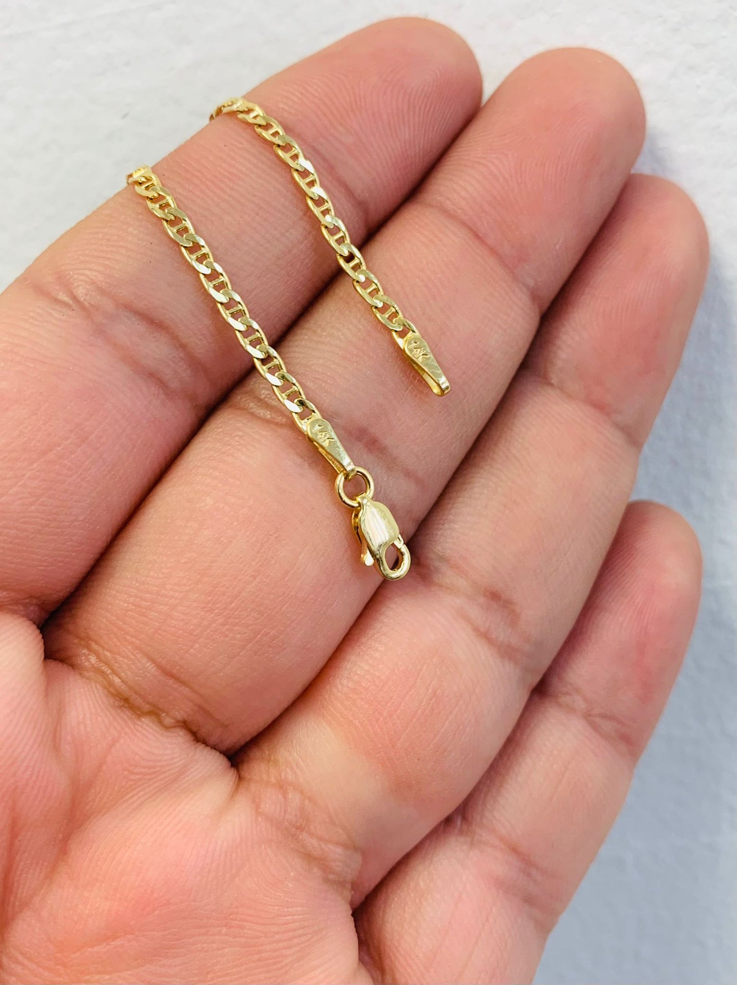 14K Yellow Gold Baby ID Bracelet Mariner Link 6" 1.87g 2.3mm