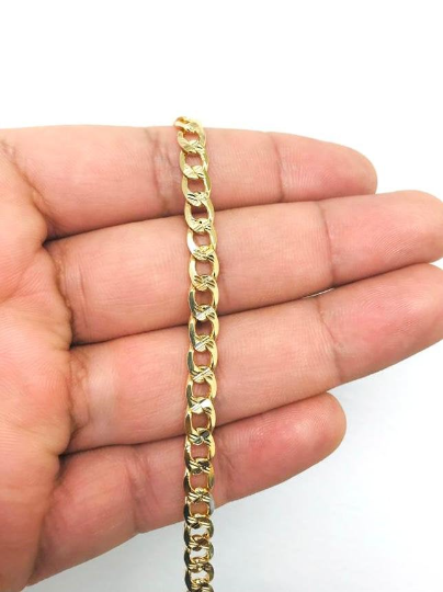 18K Gold Filled  Cuban Link Bracelet 8.5" Mens Bracelet