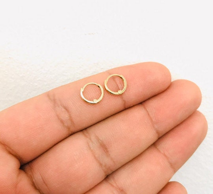 10K Yellow Gold Huggies Hoop Earrings Kids Baby Jewelry Everyday Earrings For Womens Gifts Her