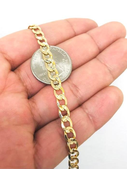 18K Gold Filled Cuban Link Bracelet 8.5" Mens Bracelet