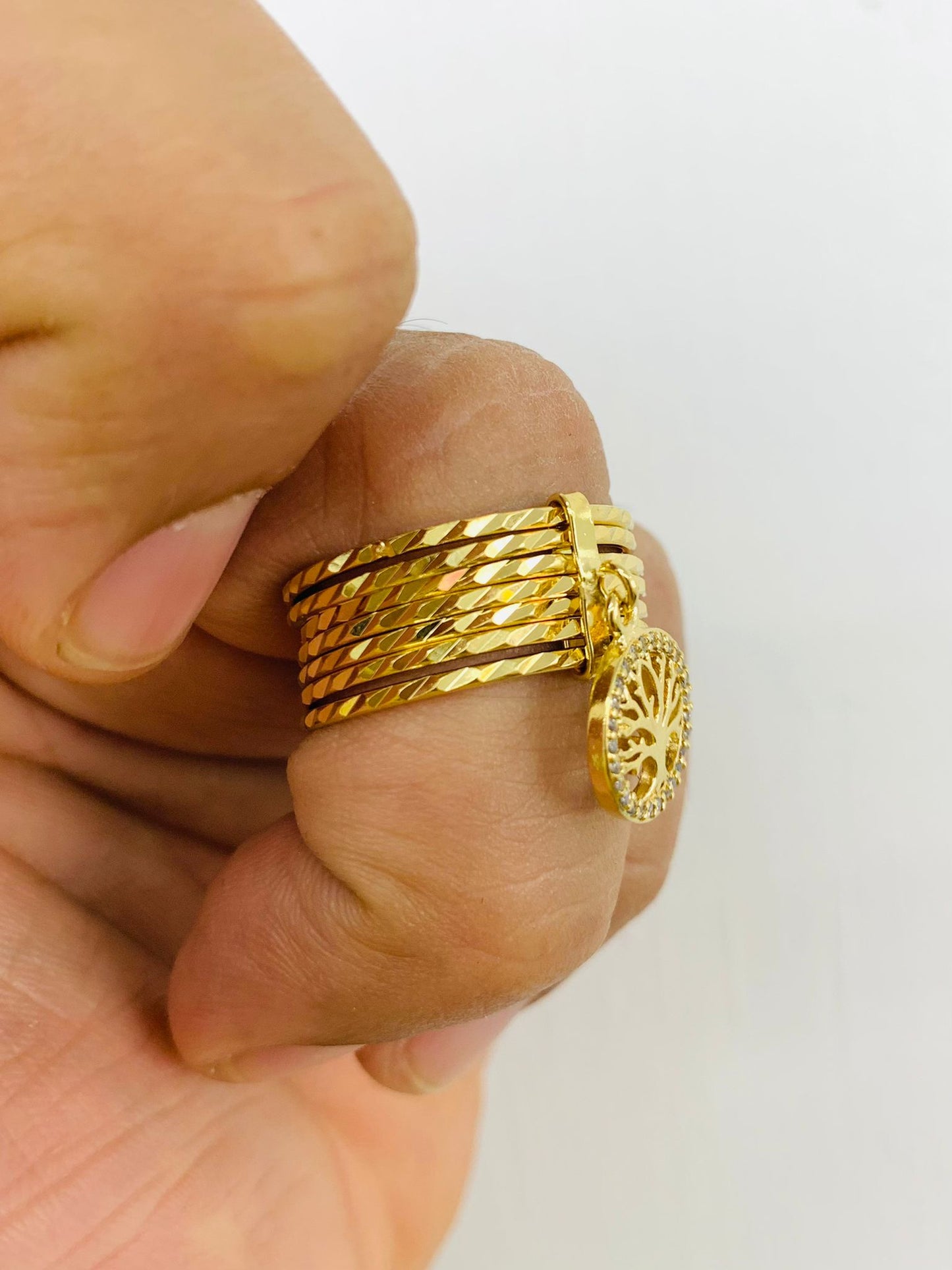 Tree of Life Ring Jewelr Ring for Womens in Gold Filled #7 #8 #9 #10 / Anillo Semanario Árbol de la Vida para Mujer / Tree Of Life Semanario Ring