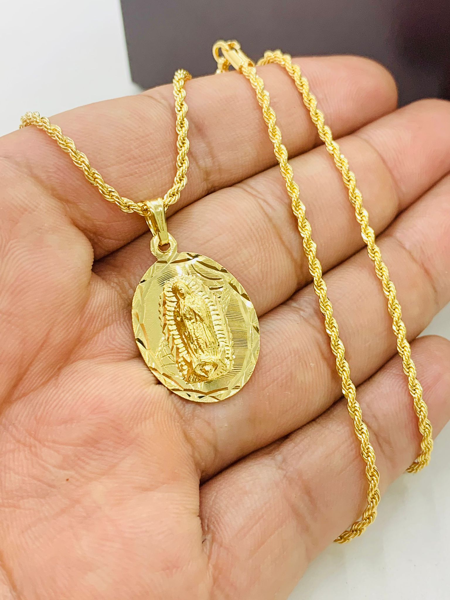 llenar Absorber Luminancia Cadena de la Guadalupe en Oro Laminado 14K Para Hombre / Yellow Gold F –  primejewelry269