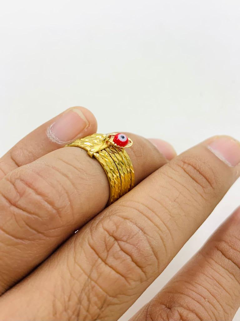 14K Gold Filled Evil Eye Semanario Ring for Womens Mens Weekly Ring Anillo Semanario