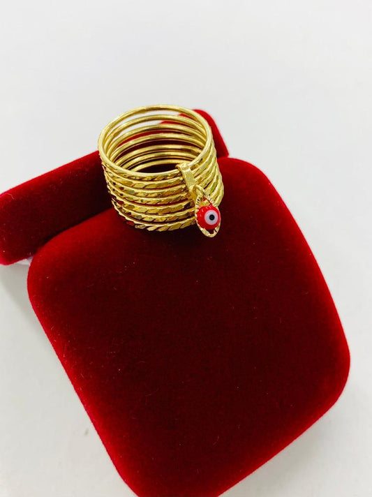 14K Gold Filled Evil Eye Semanario Ring for Womens Mens Weekly Ring Anillo Semanario