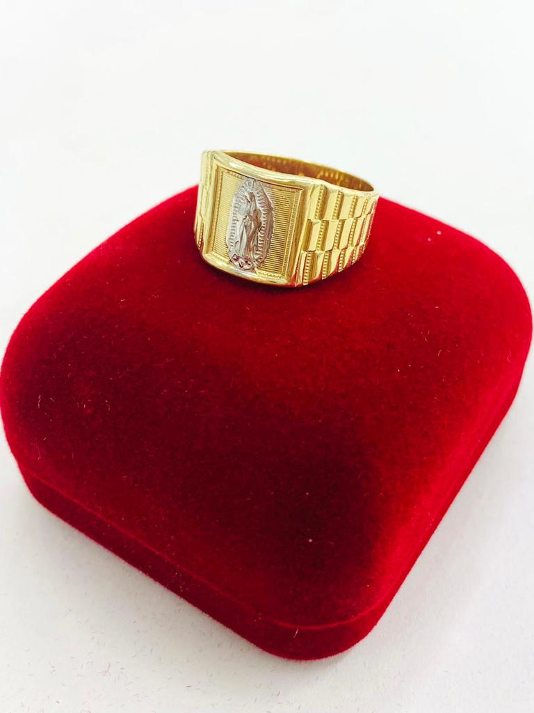 14K Yellow Gold Virgen de Guadalupe Ring 5.78g / Two Tone Virgin of Guadalupe Ring