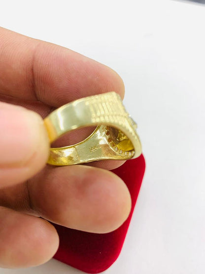 14K Yellow Gold Versace Medusa Ring for Mens Womens Anillo de Medusa en Oro