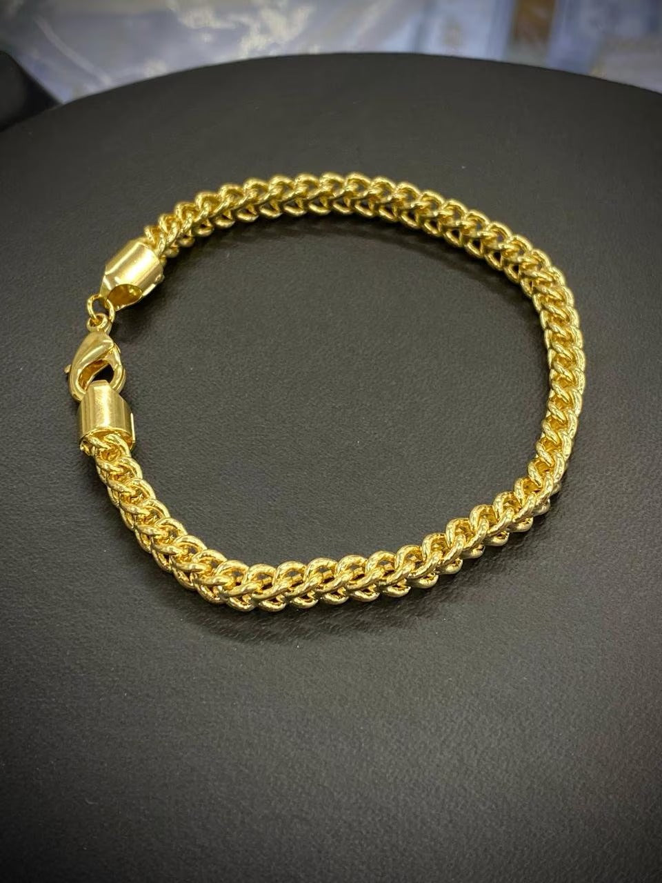 Pulsera Oro Laminado Para Hombre 14K Mens Jewelry Franco Link Bracelet 8" Stylish - Prime Jewelry 269