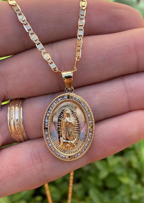 Virgin Mary Necklace 20" Pendant Gifts For Womens