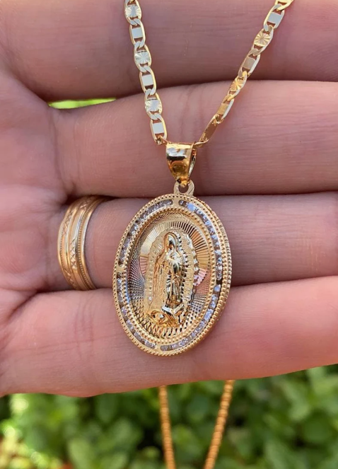 Virgin Mary Necklace 20" Pendant Gifts For Womens