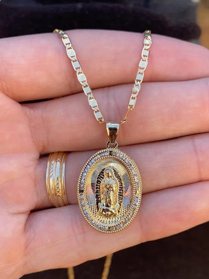 Virgin Mary Necklace 20" Pendant Gifts For Womens