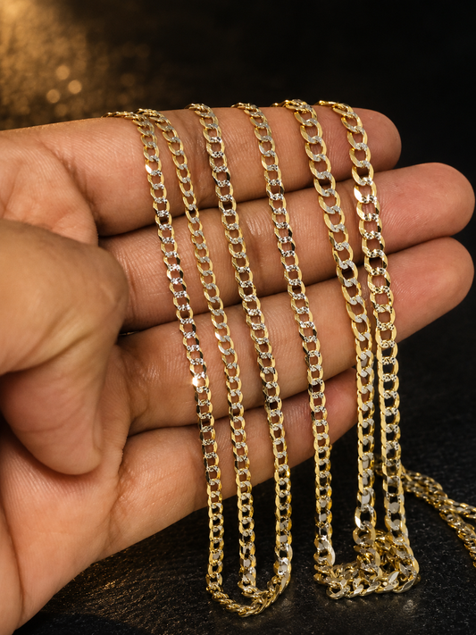 14k Real Solid Gold Cuban Curb Men Chain 22", Necklace for MEN