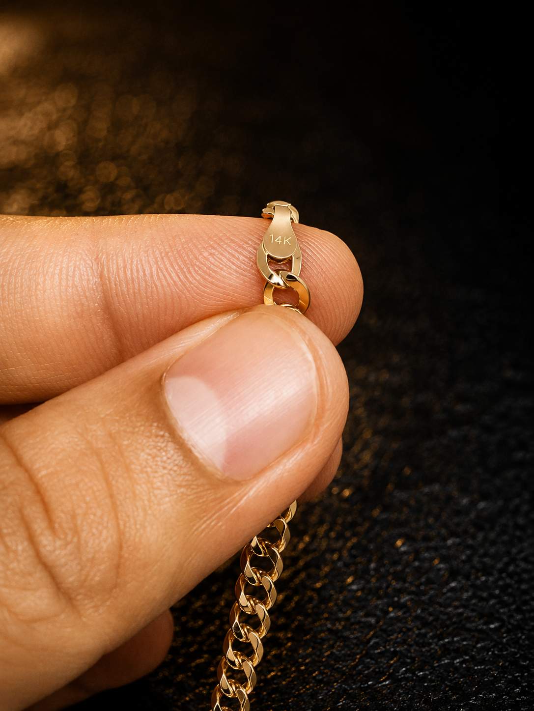 14k Real Solid Gold Cuban Curb Men Chain 22", Necklace for MEN