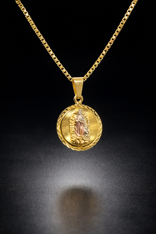 Virgen de Guadalupe Necklace 14K Gold Filled / Virgen de Guadalupe Pendant 18x15mm / Guadalupe Jewelry / Cadena de la Virgen de Guadalupe en Oro Laminado