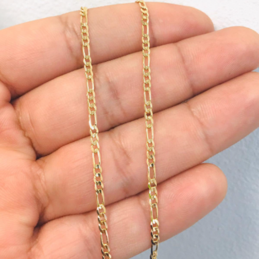 14K Gold Filled Figaro Link Necklace Chain 20" / Womens Chain Figaro Link / Cadena Figaro Oro Laminado / Cadenas Para Mujer Figaro Link / Figaro Link Necklace For Womens