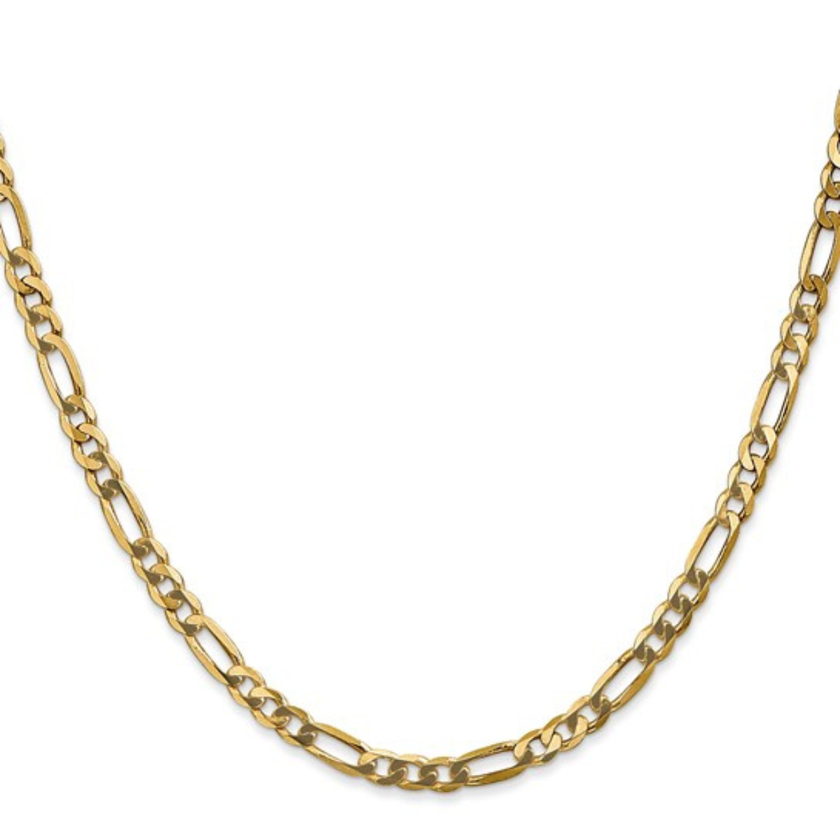 14K Gold Filled Figaro Link Chain Necklace 4mm For Mens Womens Thick Jewelry Design Gifts