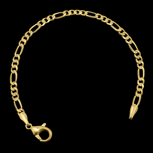 Figaro Bracelet Gold Filled 5.75" For Gifts Birthday Elegant Fashion