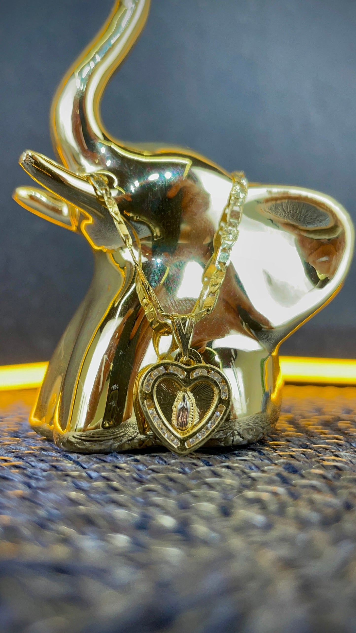 14K Gold Filled Heart Virgen de Guadalupe Bracelet Link Chain for Anniversary Gifts