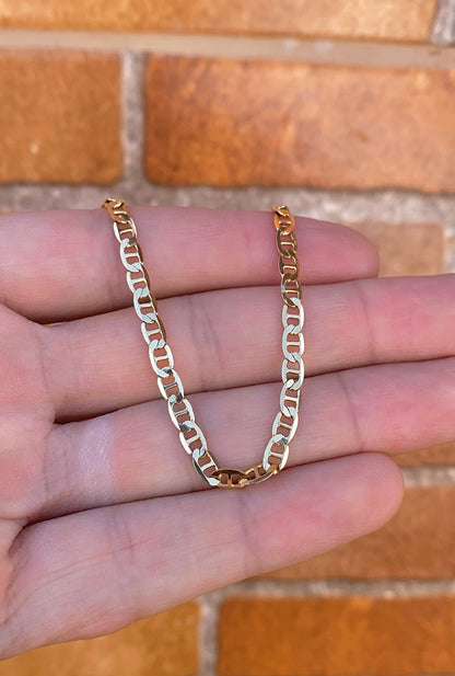 14K Gold Filled Mariner Link Chain Bracelet for Womens Minimalist Fashion Jewelry