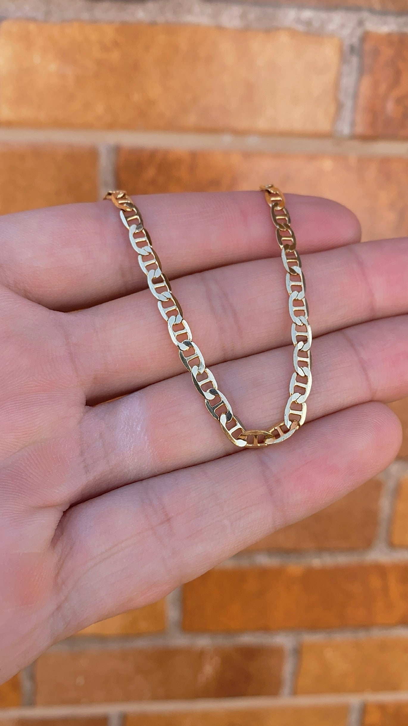 14K Gold Filled Mariner Link Chain Bracelet for Womens Minimalist Fashion Jewelry