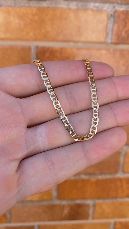 14K Gold Filled Mariner Link Chain Bracelet for Womens Minimalist Fashion Jewelry