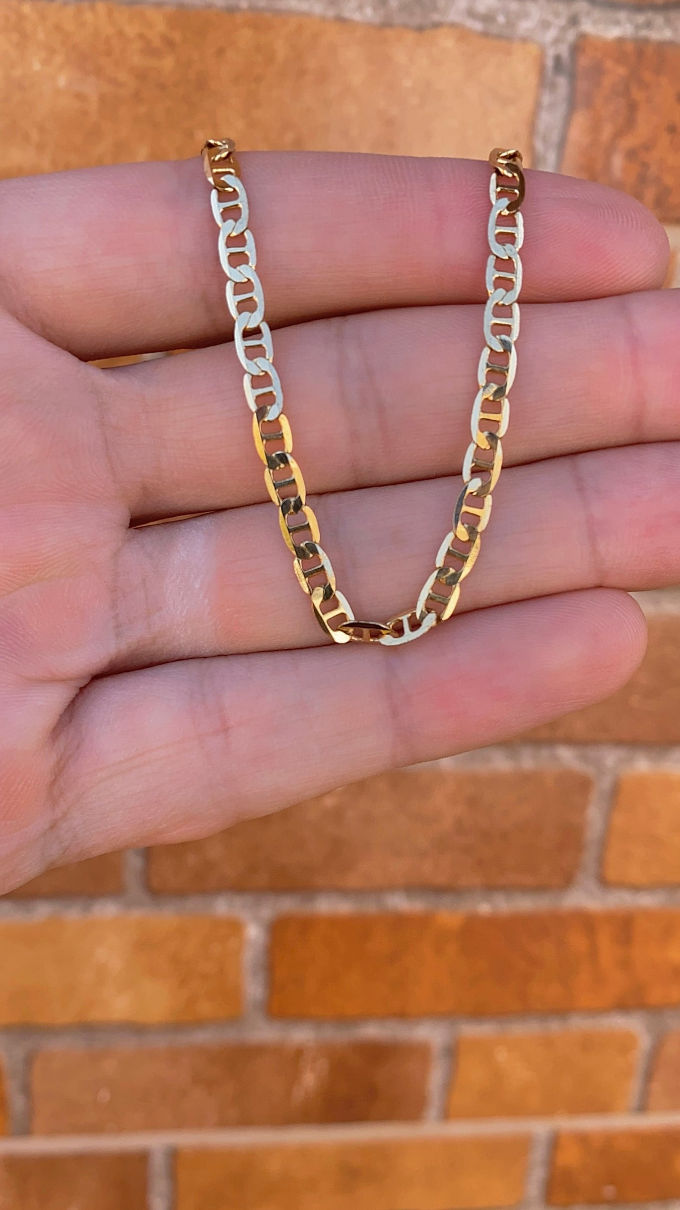 14K Gold Filled Mariner Link Chain Bracelet for Womens Minimalist Fashion Jewelry