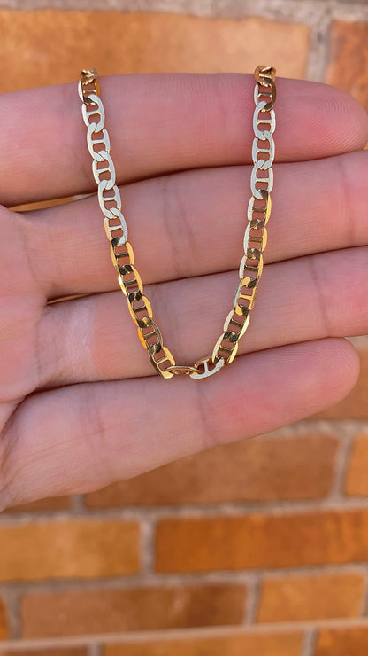 14K Gold Filled Mariner Link Chain Bracelet for Womens Minimalist Fashion Jewelry