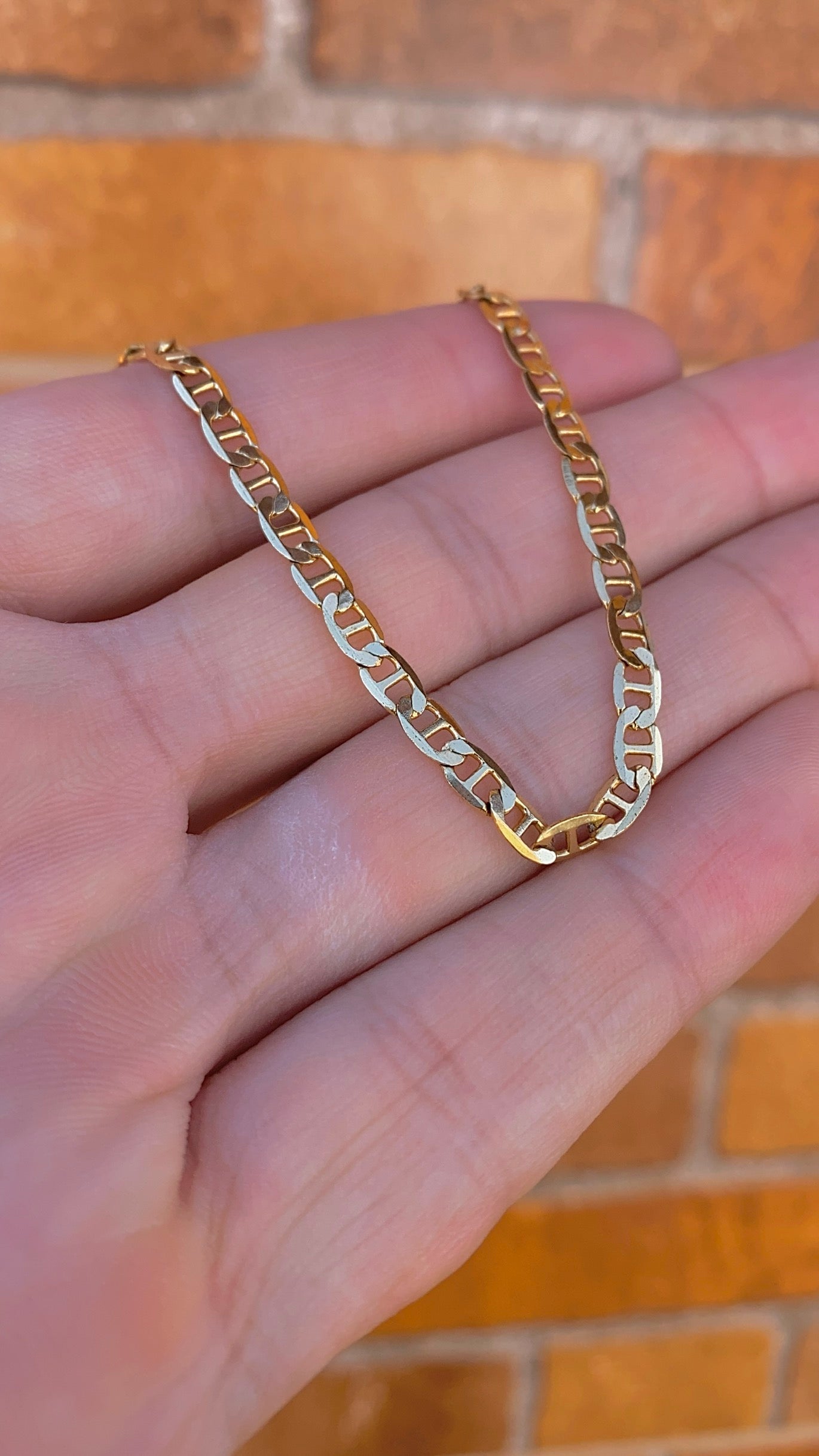 14K Gold Filled Mariner Link Chain Bracelet for Womens Minimalist Fashion Jewelry