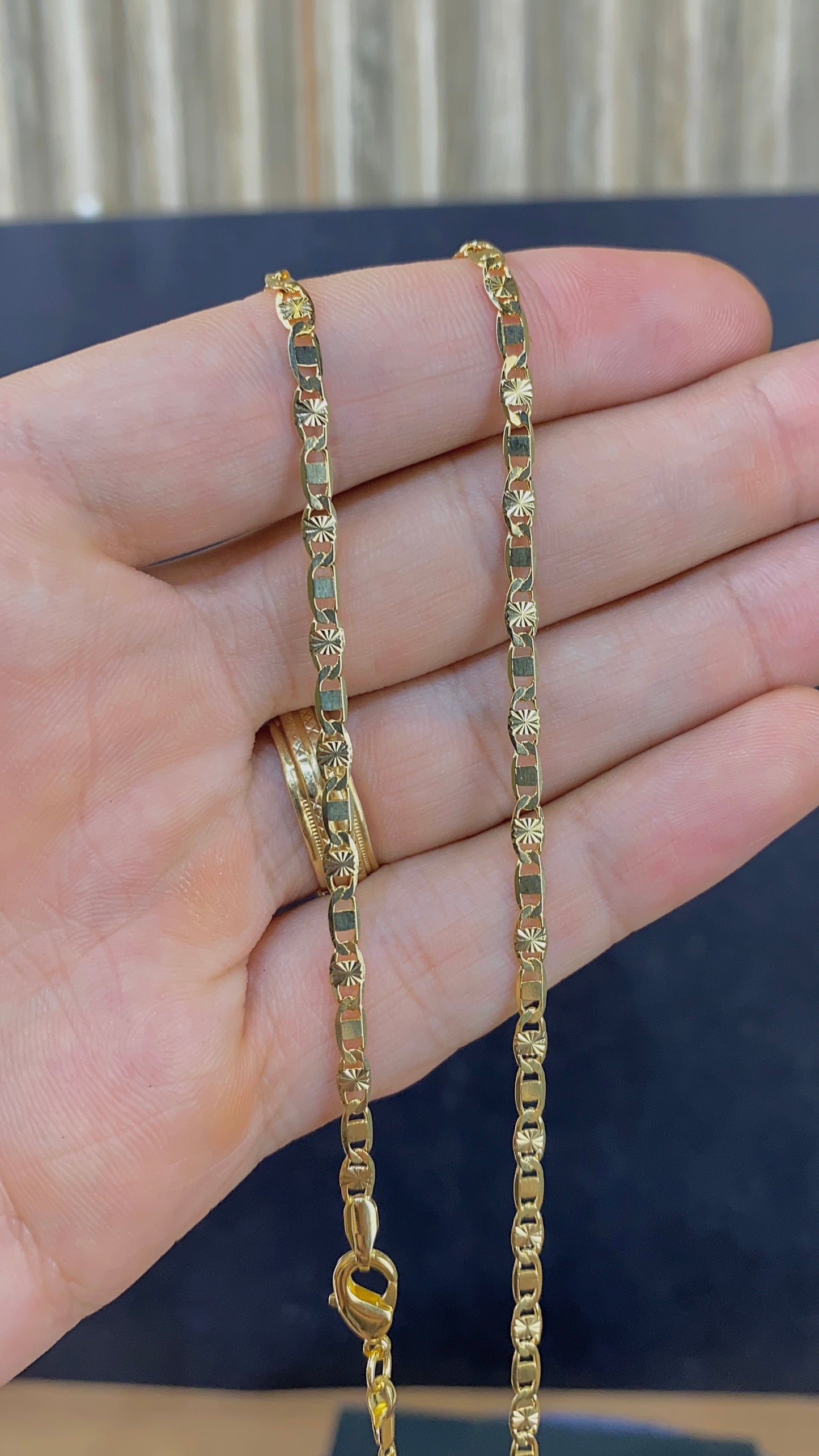 14K Gold Filled Valentino Link Chain Necklace 18" for Womens