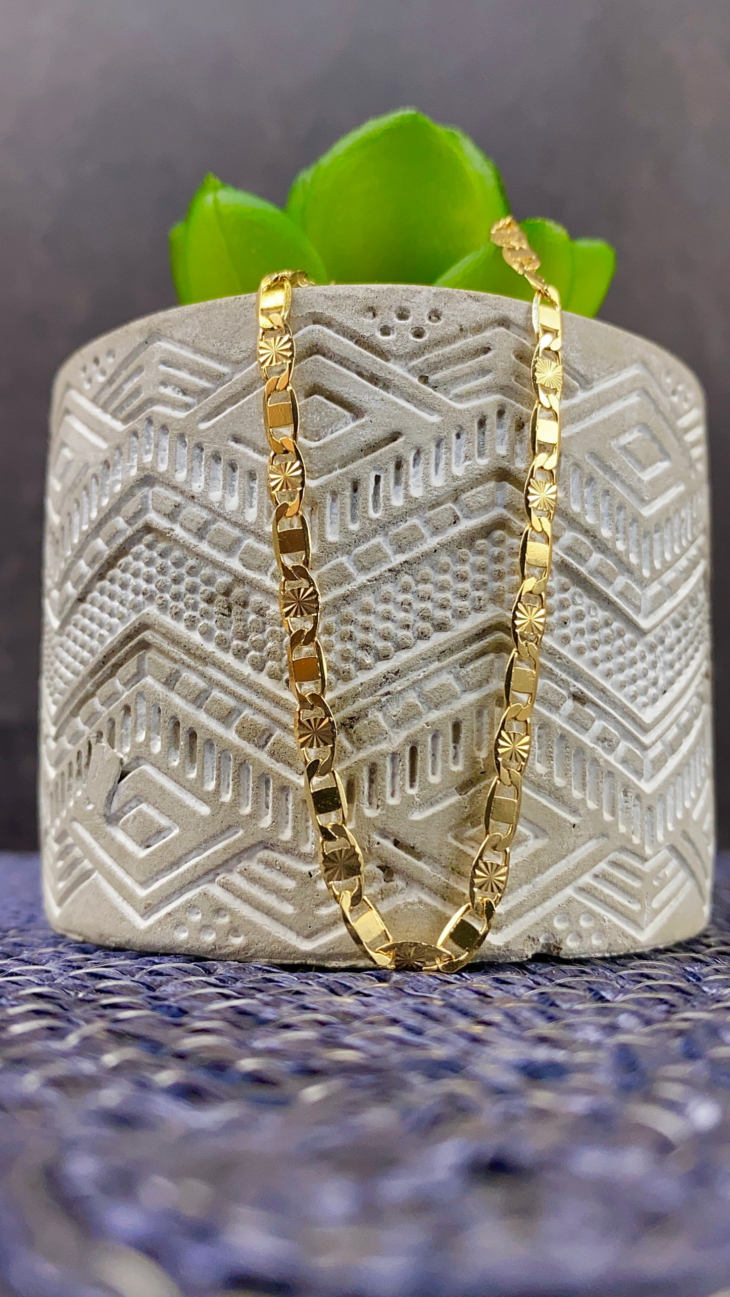 14K Gold Filled Valentino Link Chain Necklace 18" for Womens