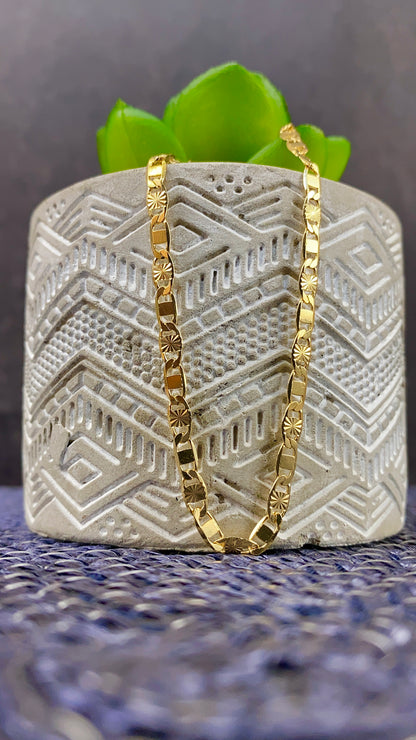 14K Gold Filled Valentino Link Chain Necklace 18" for Womens