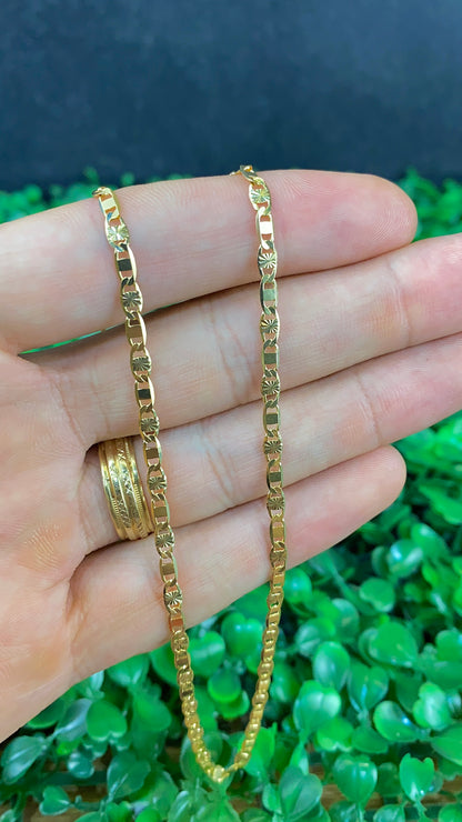 14K Gold Filled Valentino Link Chain Necklace 18" for Womens