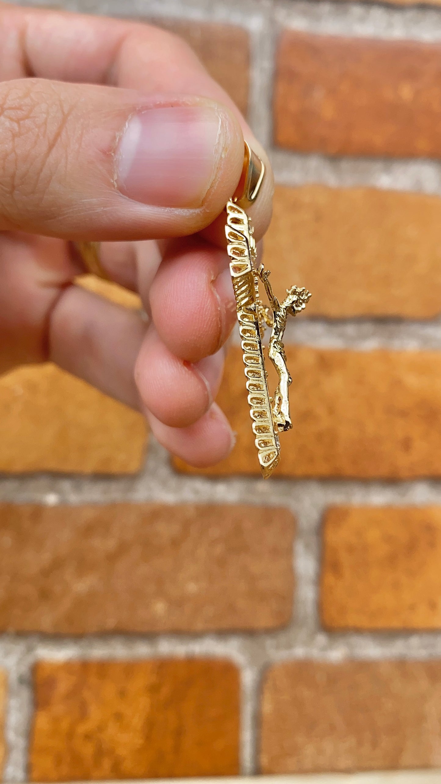 Mens CZ Cross Charm Pendant 14K Gold Filled Anniversary Birthday 41x26mm