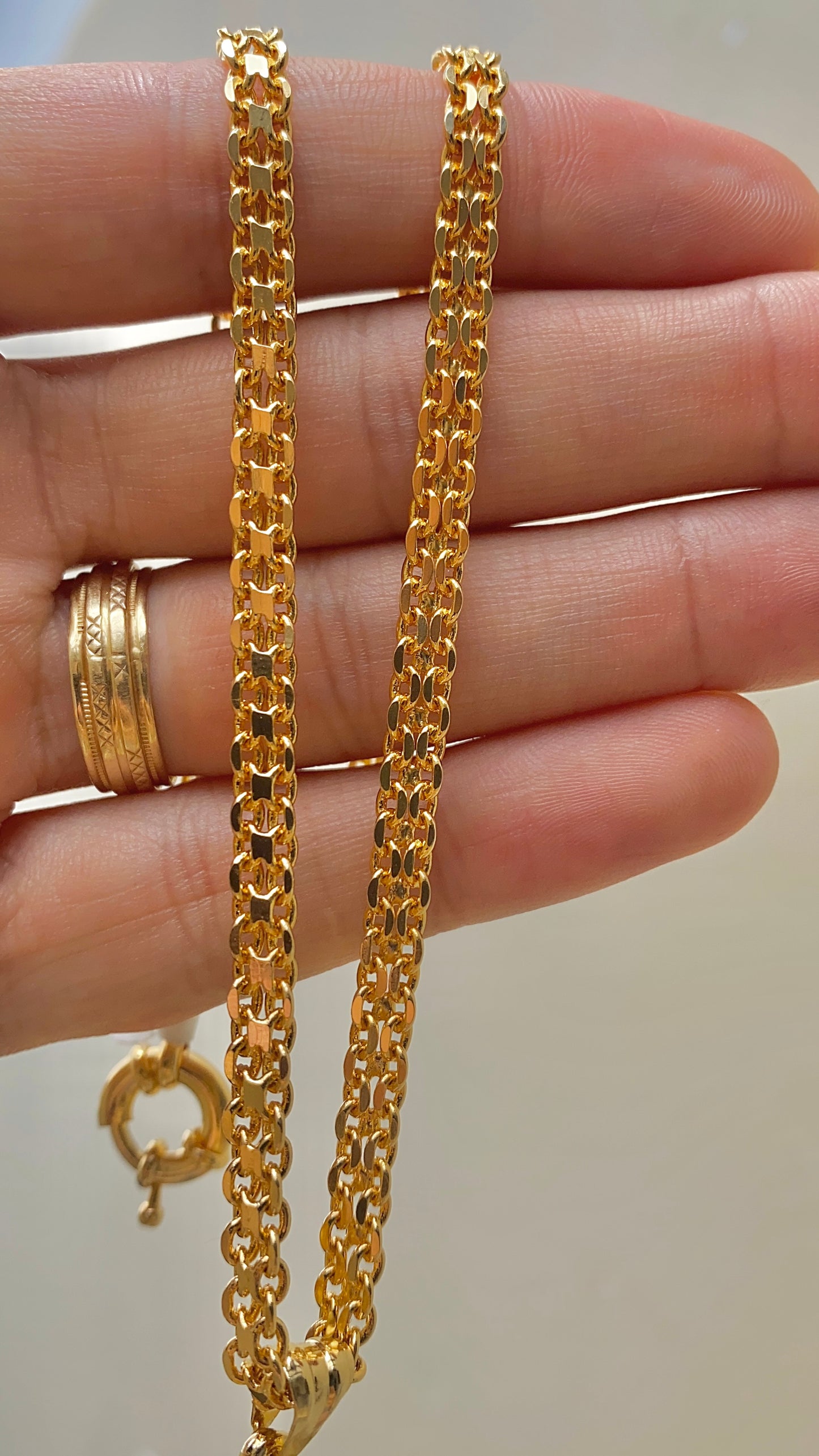 Womens Bismarck Chain Chocker Necklace 16" Gold Filled