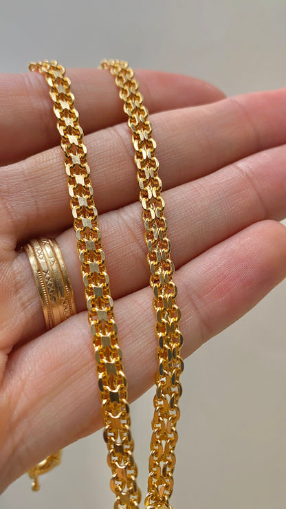 14K Gold Filled Virgen de Guadalupe Necklace Bismarck Chain Chocker 16"