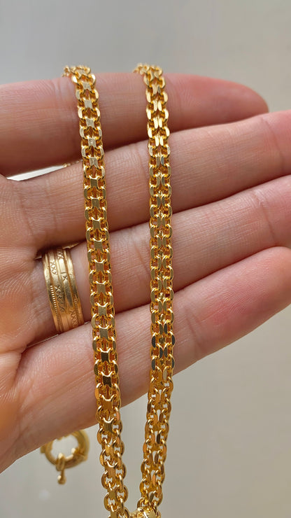 14K Gold Filled Virgen de Guadalupe Necklace Bismarck Chain Chocker 16"