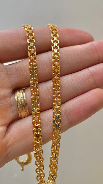 14K Gold Filled Virgen de Guadalupe Necklace Bismarck Chain Chocker 16"