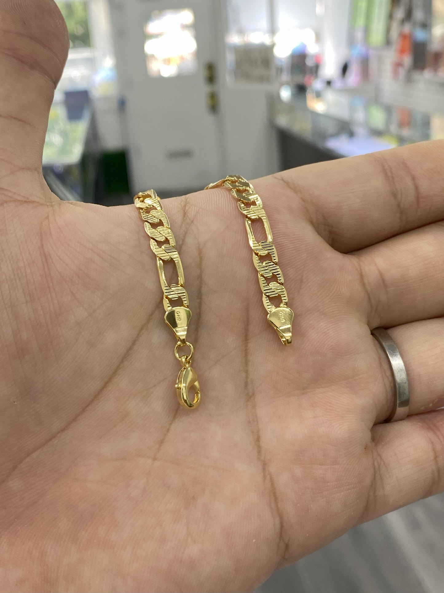 Thick Figaro Bracelet Gold Filled for Everyday Use Gifts 5.75" 5.6mm