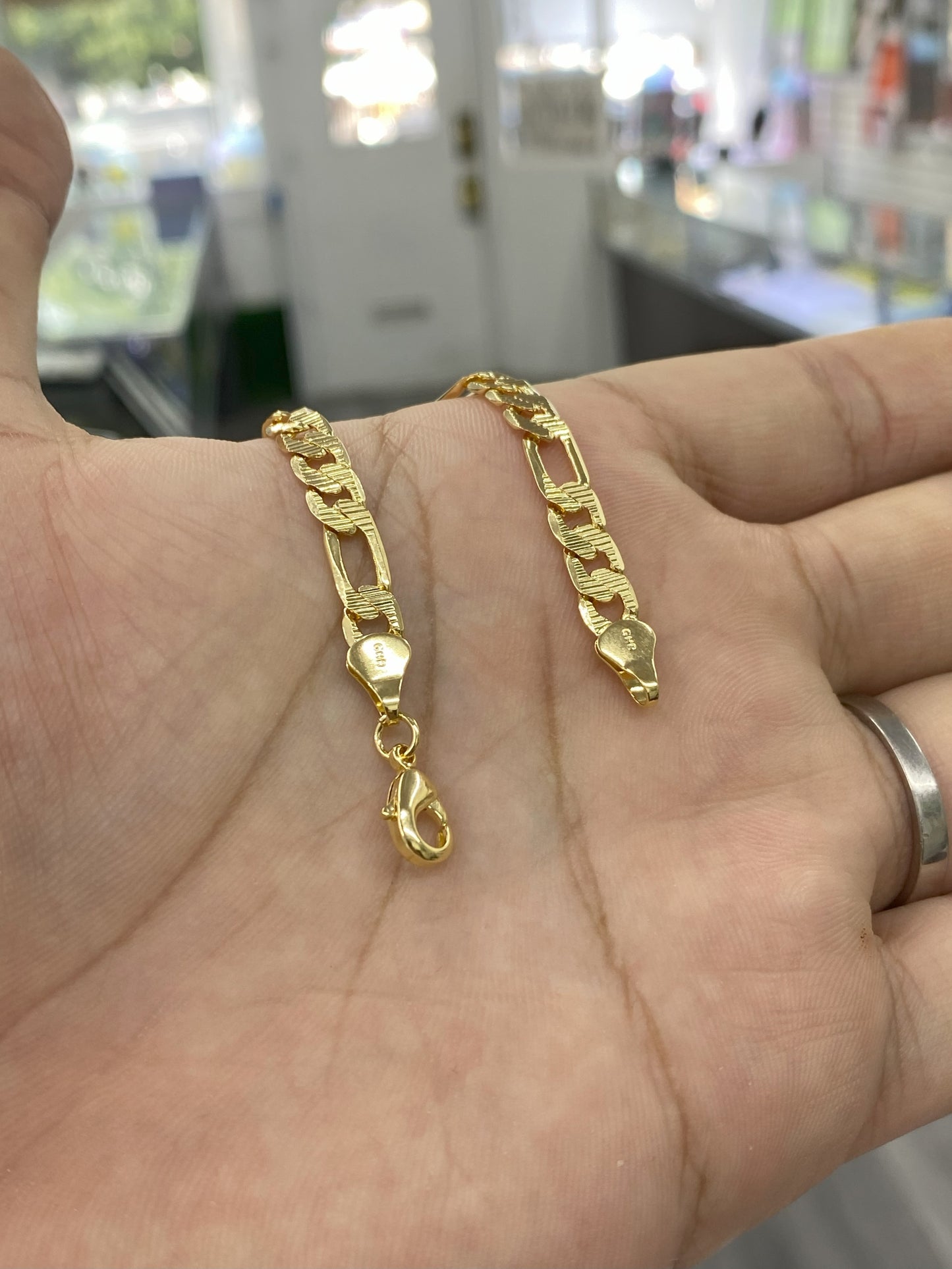 Thick Figaro Bracelet Gold Filled for Everyday Use Gifts 5.75" 5.6mm